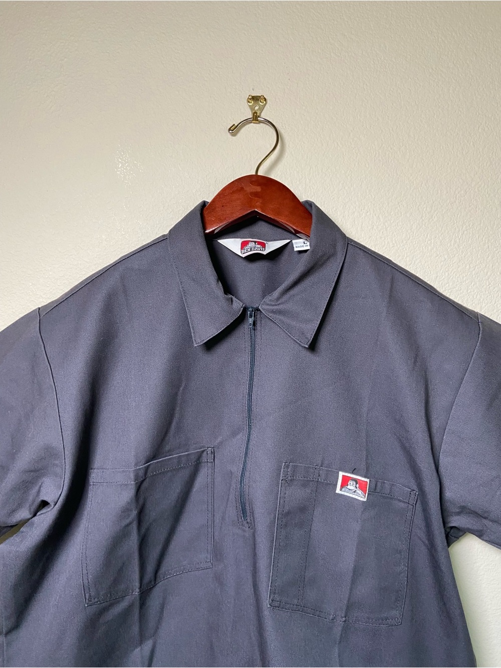 Ben Davis Short Sleeve Work Polo in Charcoal Gray - Picture 3 of 8